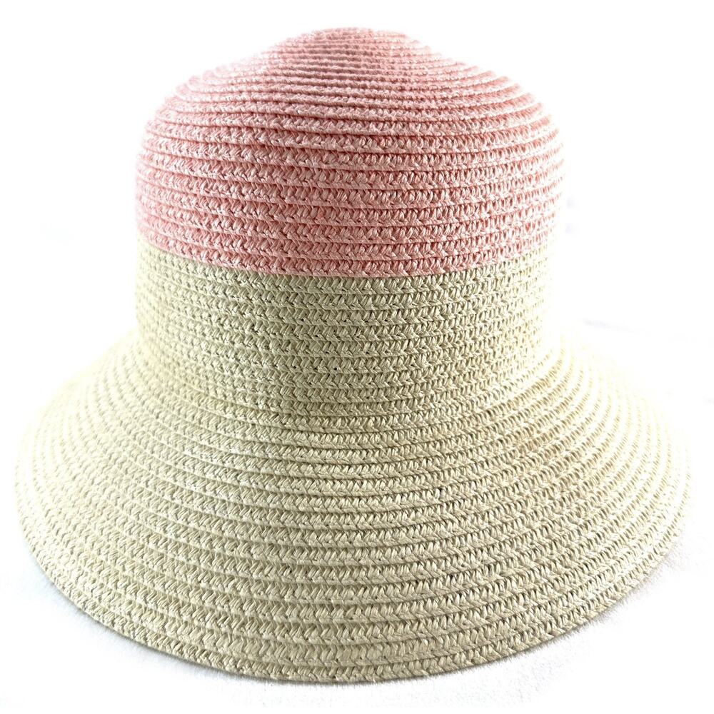 Magid Sun Hat Womens OSFA 100% Paper Wide Brim Floppy Boho Pink Top - Picture 3 of 11